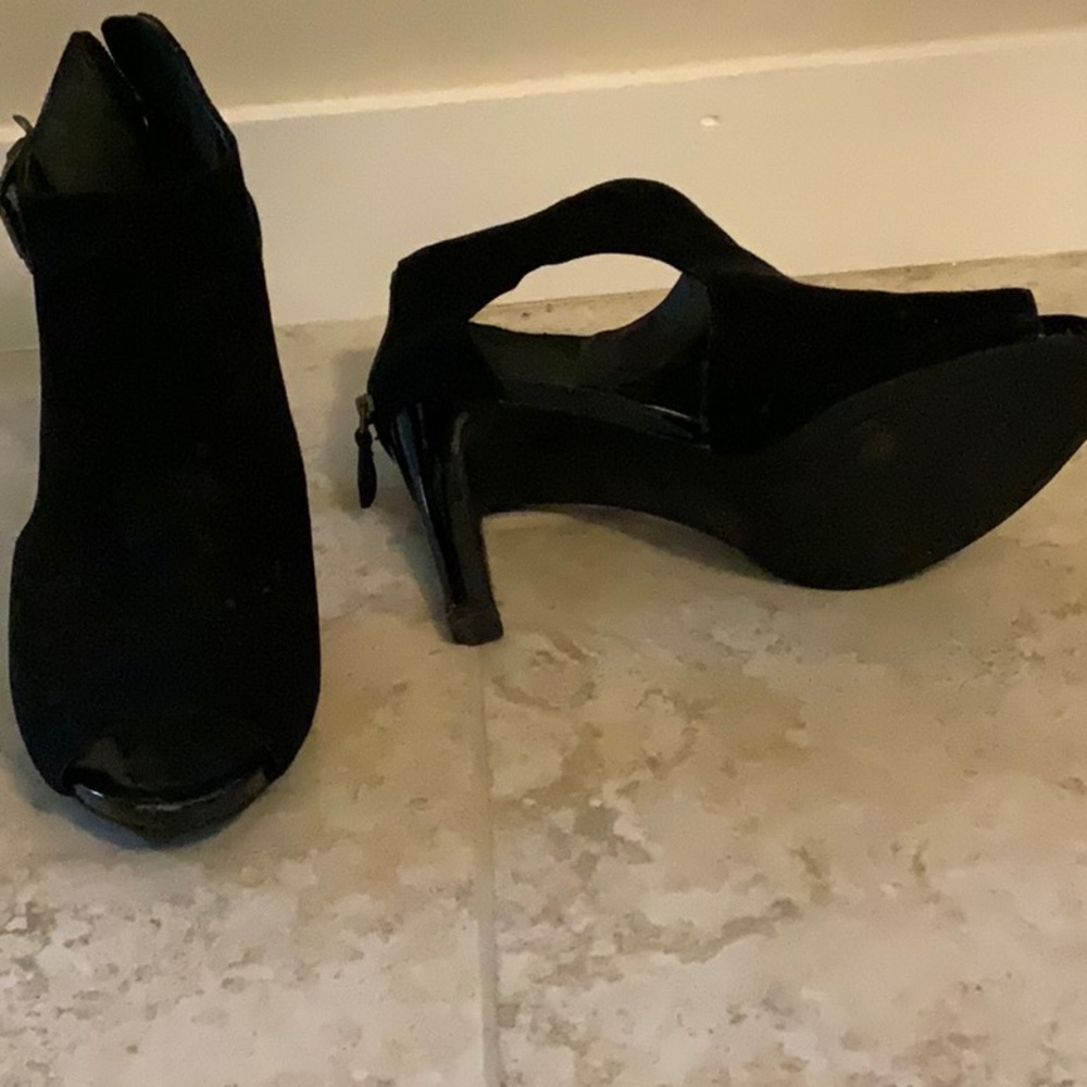 Franco Sarto black suede booties